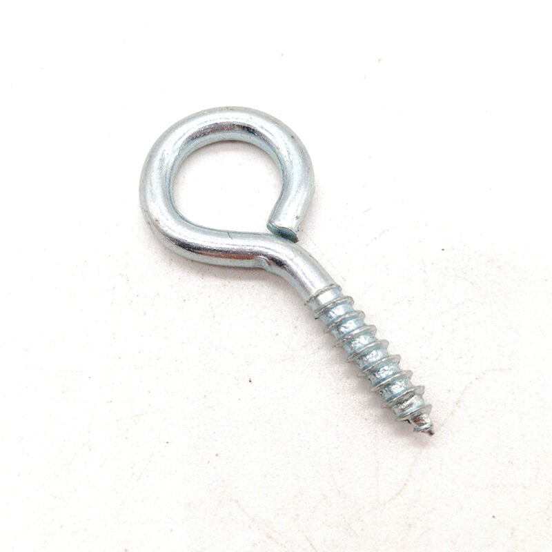 Carbon Steel Blue White Zinc Coated Self Tapping Eye Hook Screw with Wood Thread