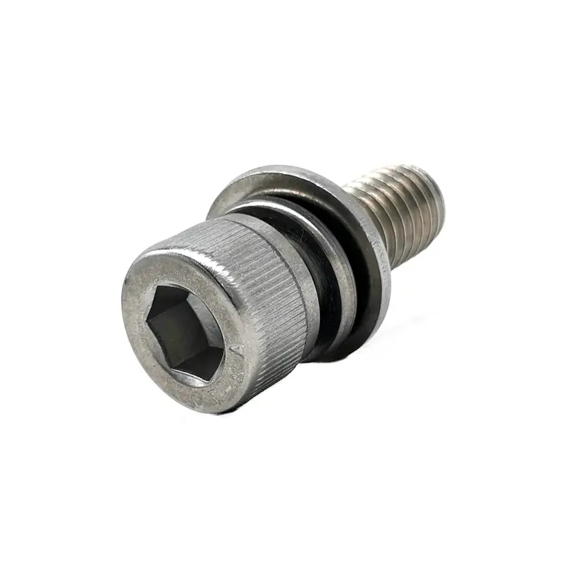 A2-70 DIN912 Stainless Steel SS304 SS316 Socket Head Knurled Machine Cap Screws With Washer