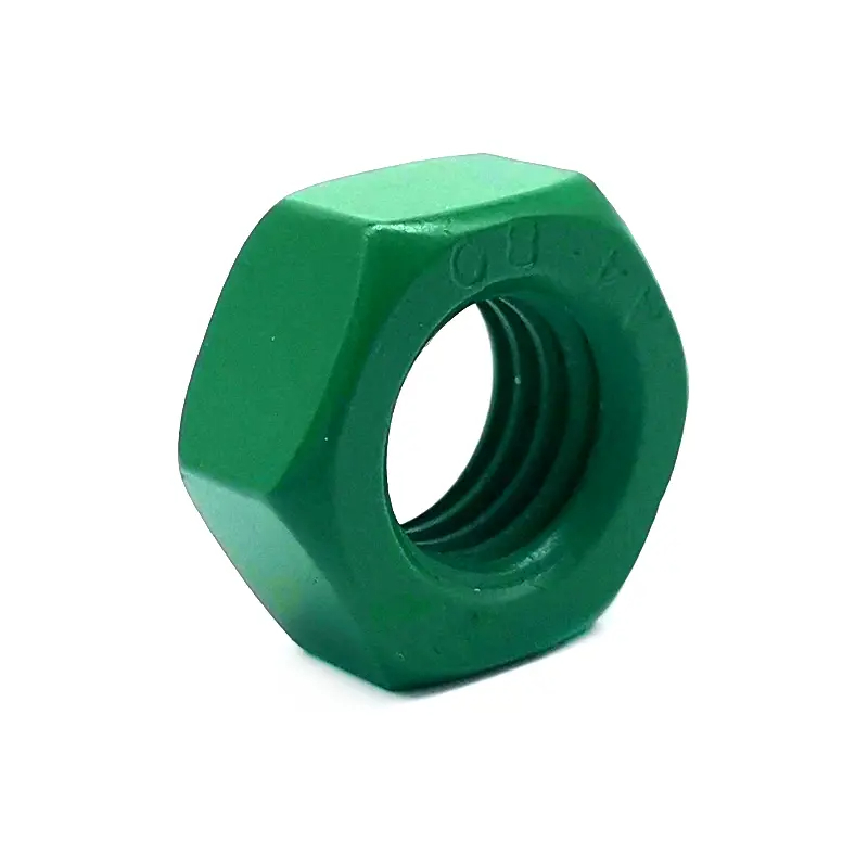 Chinese Factory Customized Green Teflon Hex Nut DIN934