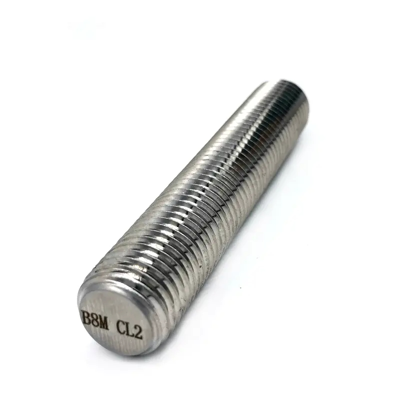 A193 B8M CL2 Solid Solution Stainless Steel Full Threaded Rod With Nut