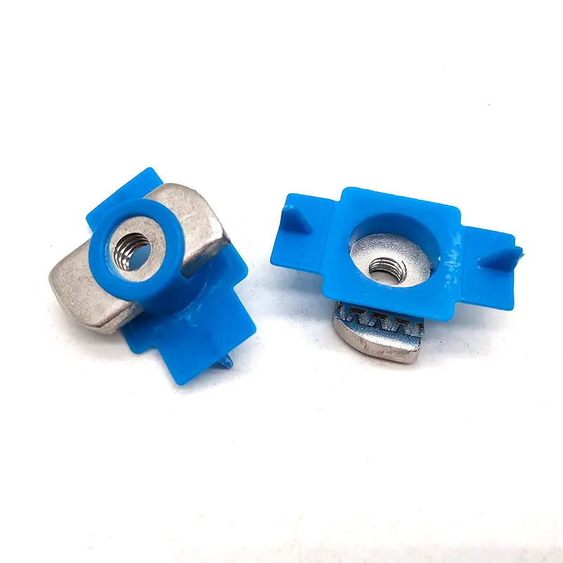 Stainless Steel Blue Plastic Spring Nut Solar Panel Fasteners Channel Nut