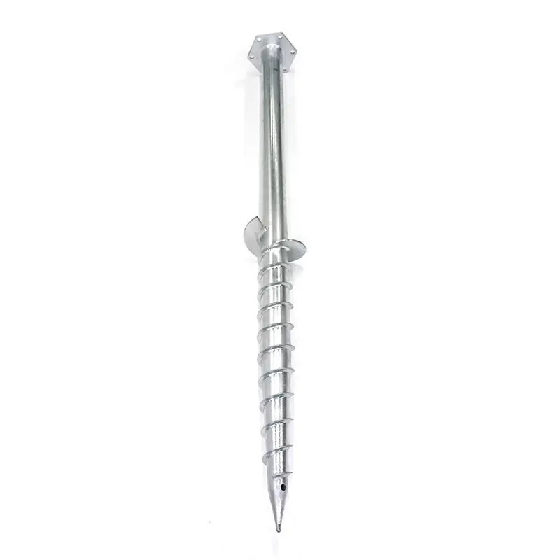 Hot Dip Galvanised Flange Head Ground Screw Anchors with Large Spiral Blades
