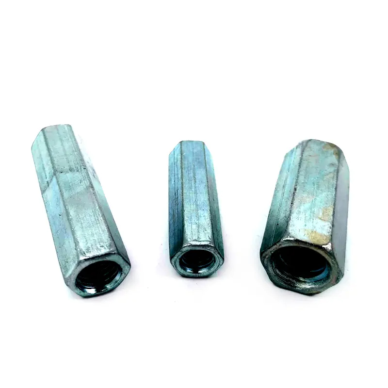 Carbon Steel White Blue Zinc Plated Long Nut Coupling Nut