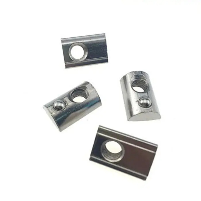 Photovoltaic Aluminum 6063 T Slot Rail Nut Sliding Nut With Spring Ball